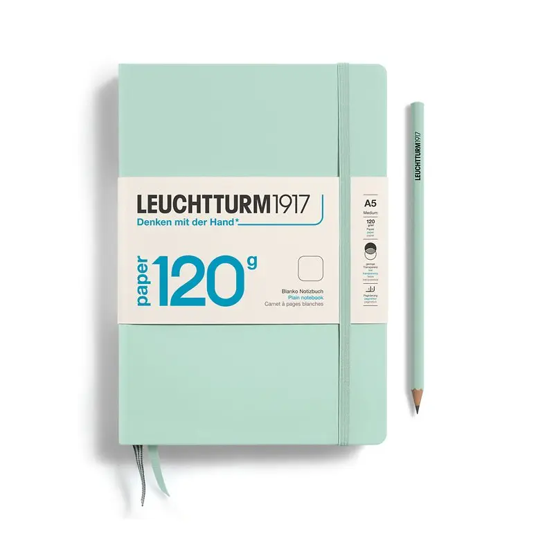 Leuchtturm A5 Medium Plain Notebook - Mint Green