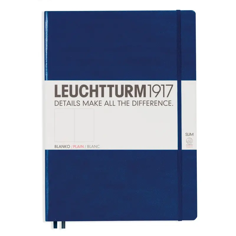 Leuchtturm1917 A4+ Master Slim Plain Journal - Navy