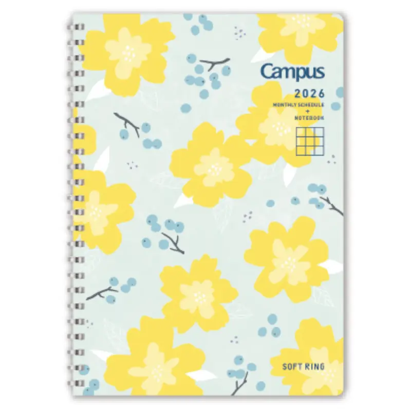 Kokuyo Campus Soft Ring Diary 2026 - A5 - Flower