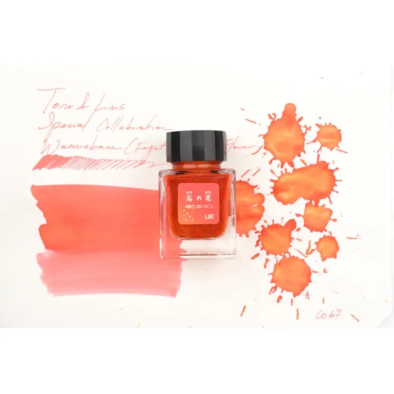 Tono & Lims Glass Pen Ink Bottle - Special Collaboration -  Wasurebana (Forget-me-not Flower) - 30ml