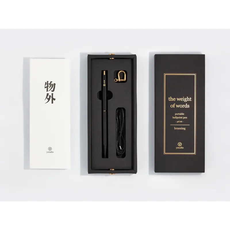 ystudio Brassing - Portable Ballpoint Pen - Red