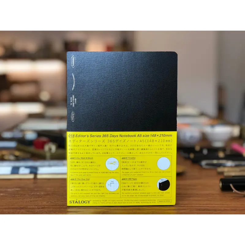 Stalogy Editor's Series 365Days Notebook - A5 - Black - Grid