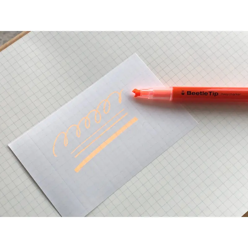 Kokuyo Beetle Tip 3way Highlighter Pen - Orange
