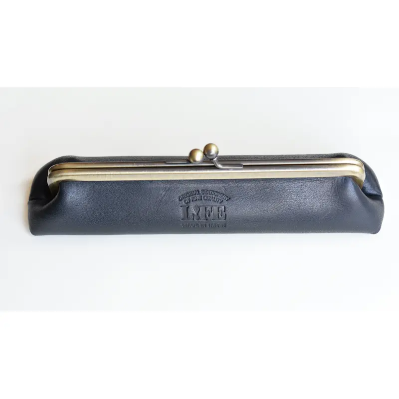 Life Leather Pen Pouch with Clasp - Black