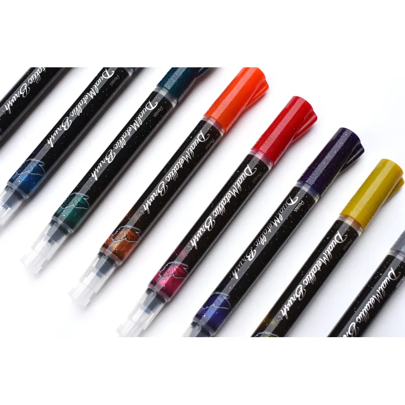 Pentel Dual Metallic Brush Markers - Set of 8