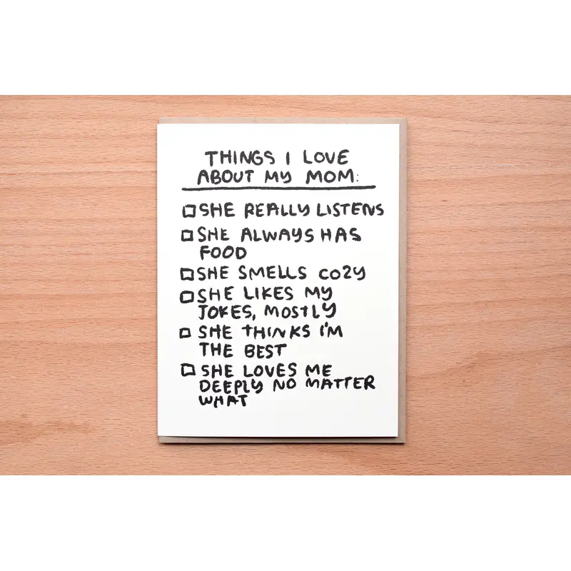 Things I Love About My Mom Checklist