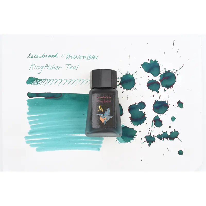 Esterbrook x BUNGUBOX Ink - Kachofugetsu Collection - Kingfisher Teal - 30mL Bottle - Limited Edition
