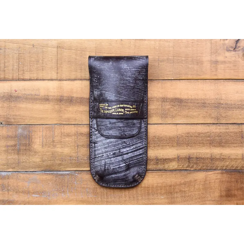The Superior Labor Bridle Leather Flap Pen Case - Dark Brown