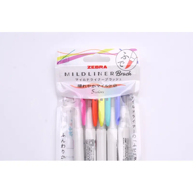 Zebra Mildliner Brush 5 Color Set
