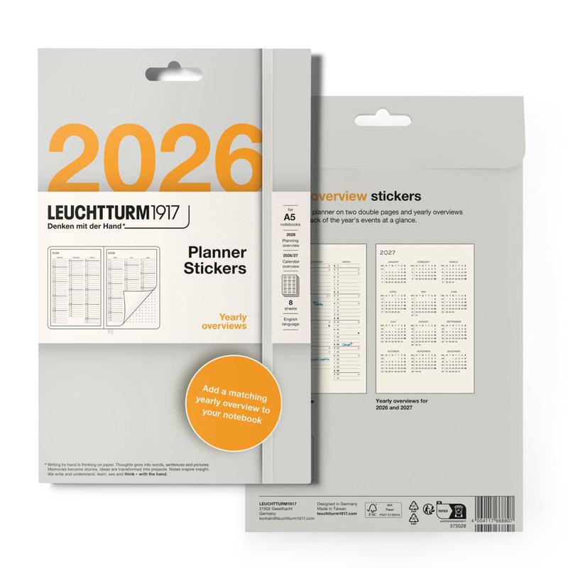 Leuchtturm1917 Planner Stickers 2026 - Yearly Overviews - English