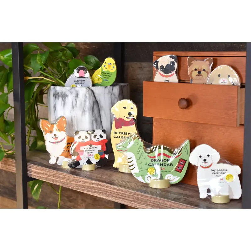 Greeting Life Animal Die-Cut Calendar 2024 - Mini