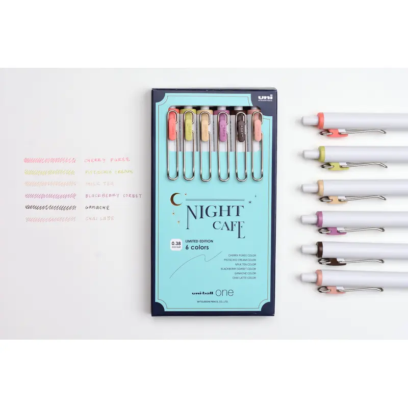 Uni-ball One - Night Cafe - 0.38mm - Set of 6 - Limited Edition