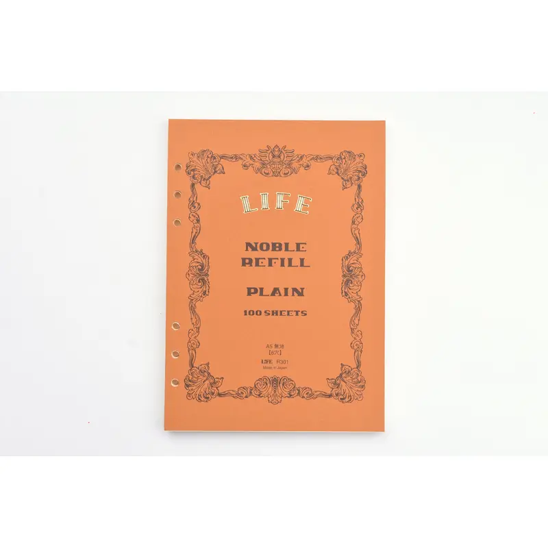 Life Noble Note - A5 Ringed Refill - Plain