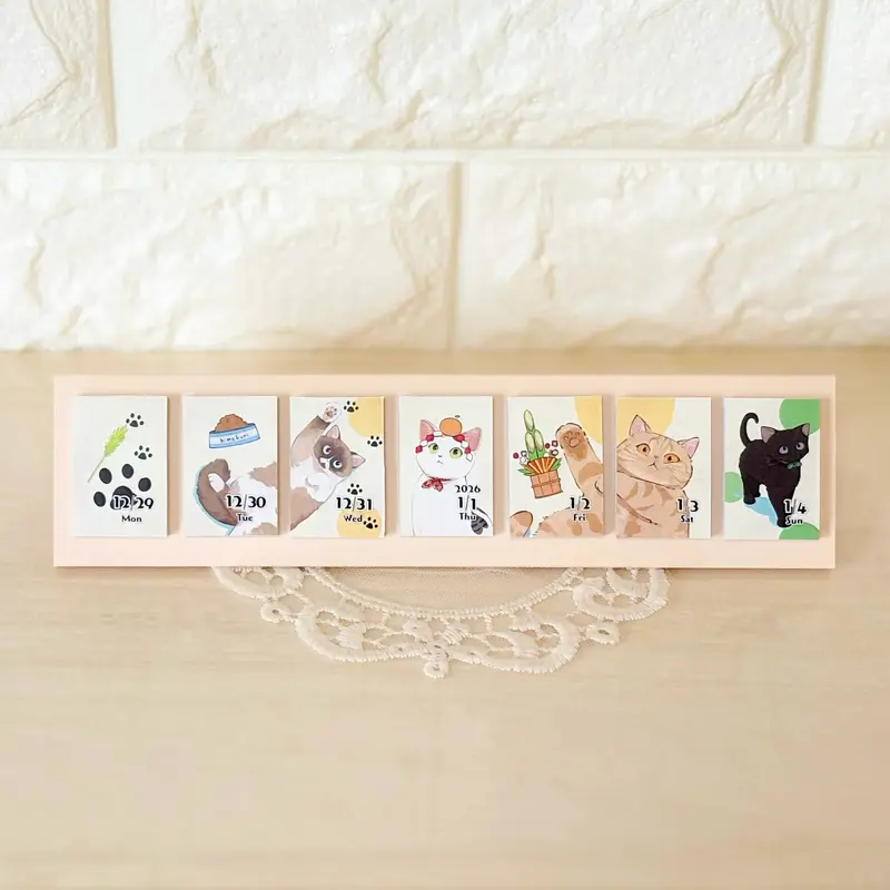 Himekuri Sticky Calendar 2026 - Cats