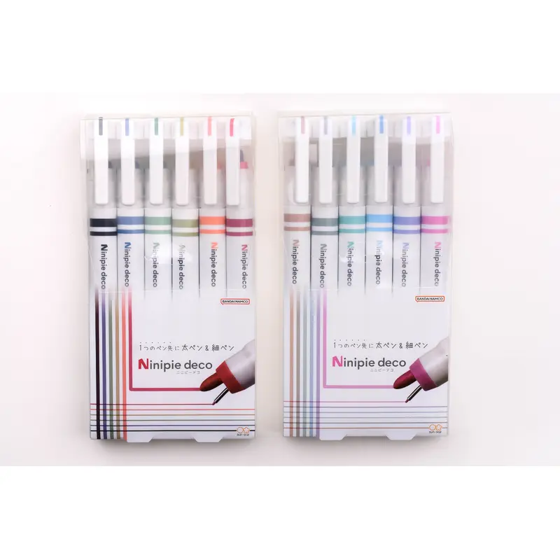 Sun-Star Ninipie Deco Dual Tip Pen - 6 Color Set