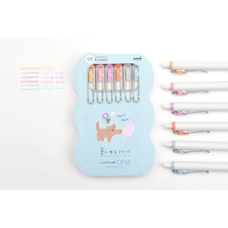 Uni-ball One - Summer Yuru Matope - 0.38mm - Set of 6 - Limited Edition