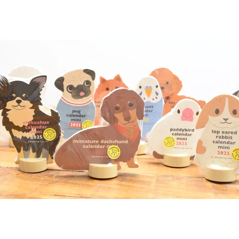 Greeting Life Animal Die-Cut Calendar 2025 - Mini
