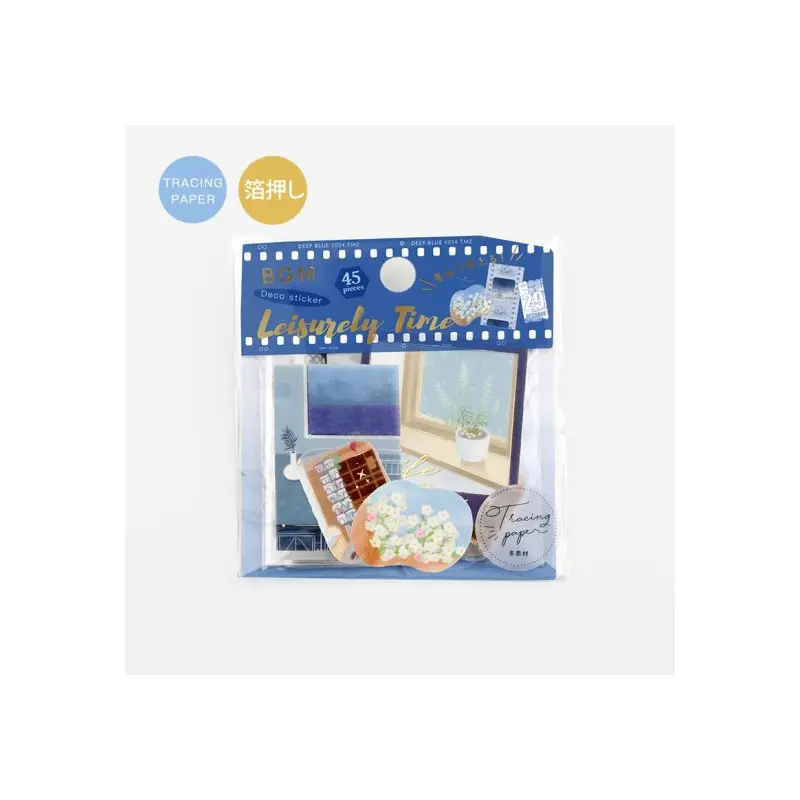 BGM Flake Sticker - Leisurely Time - Navy