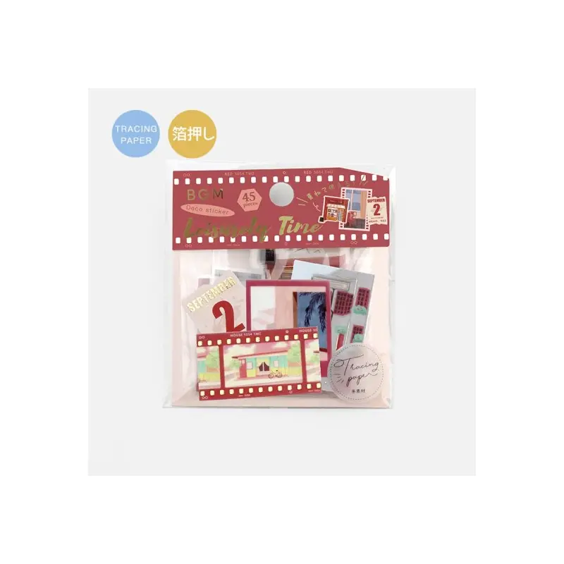 BGM Flake Sticker - Leisurely Time - Red