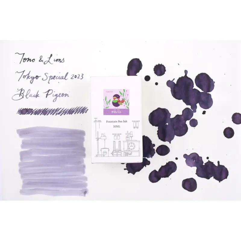 Tono & Lims Ink Bottle - Tokyo Special 2023 -  (Black Pigeon) - 30ml