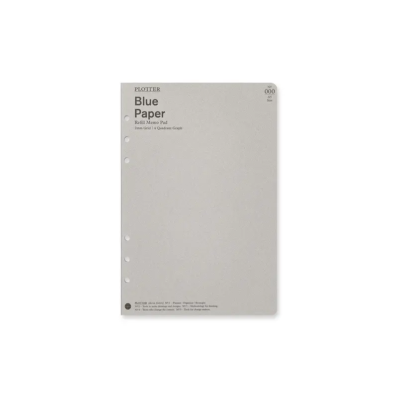 PLOTTER Refill Memo Pad - 2mm Grid Quadrant Blue Paper - A5 Size - US Exclusive