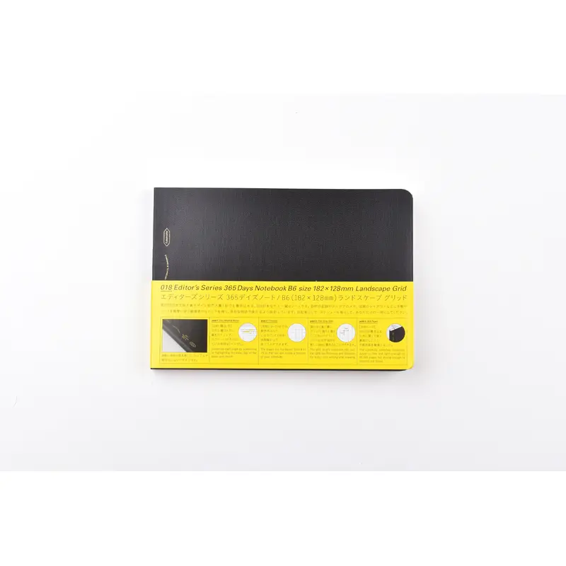 Stalogy Editor's Series 365Days Notebook - B6 - Landscape - Black