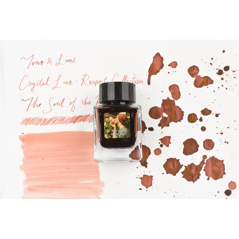 Tono & Lims Glass Pen Ink Bottle - Crystal Line - Respect Collection - The Soul of the Rose - 30ml