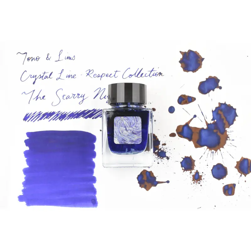 Tono & Lims Glass Pen Ink Bottle - Crystal Line - Respect Collection - The Starry Night - 30ml