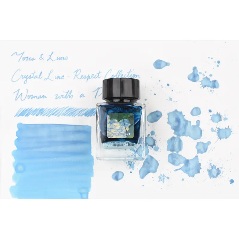 Tono & Lims Glass Pen Ink Bottle - Crystal Line - Respect Collection - Woman with a Parasol - 30ml
