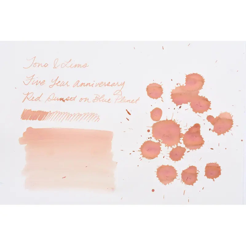Tono & Lims Ink Bottle - Five Year Anniversary - Red Sunset on Blue Planet - 30ml